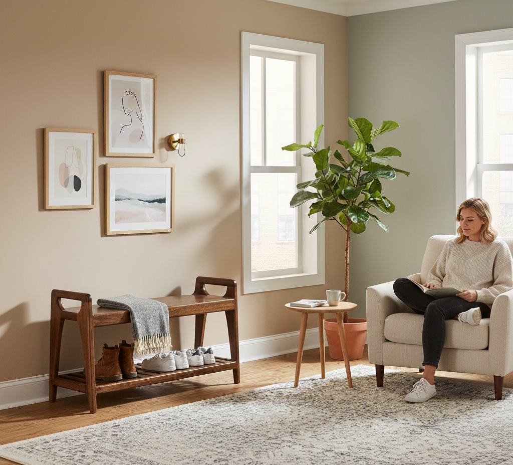 Palam Acacia Wood Bench With Slats Shelf Small
