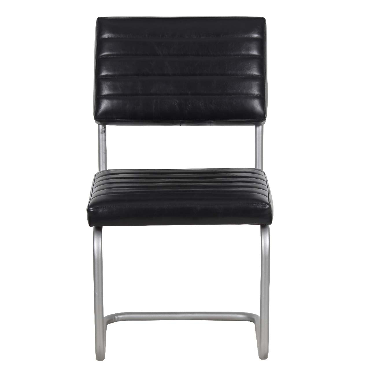 Carlos Leather and Iron Upholstered Dining Chair