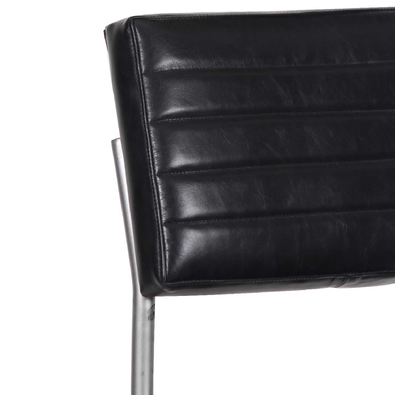 Carlos Leather and Iron Upholstered Dining Chair