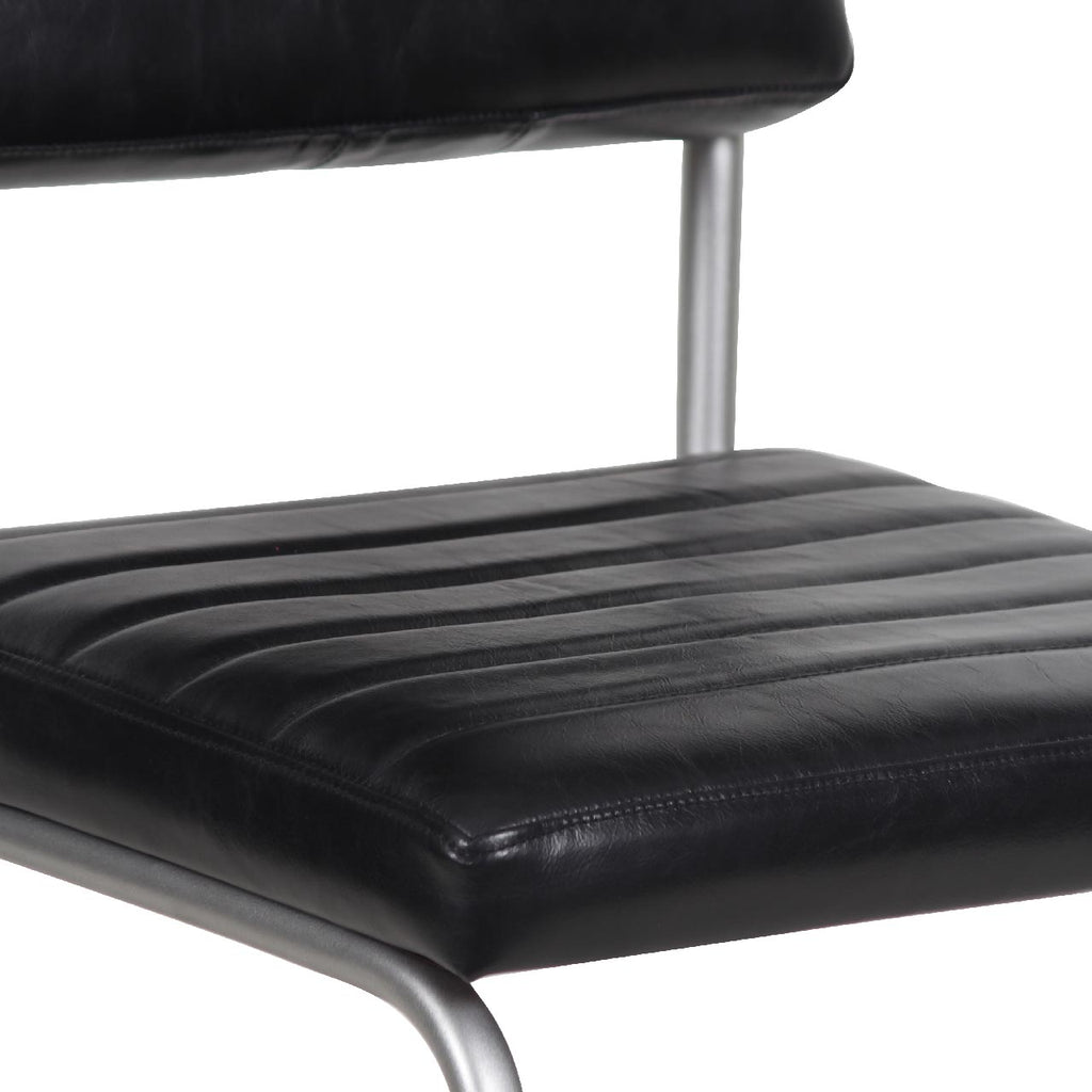 Carlos Leather and Iron Upholstered Dining Chair