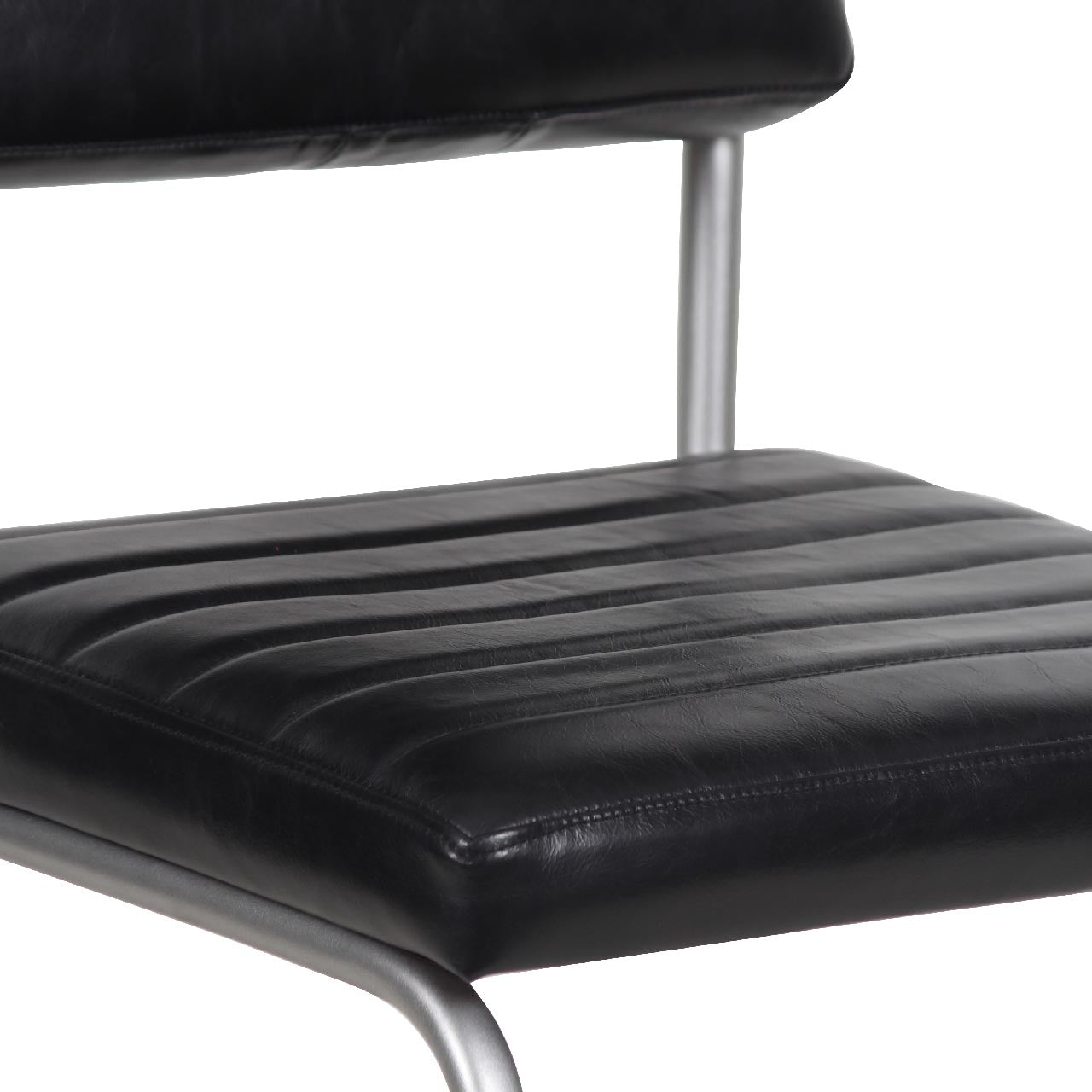 Carlos Leather and Iron Upholstered Dining Chair