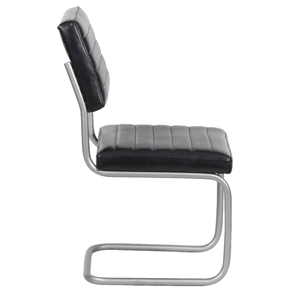 Carlos Leather and Iron Upholstered Dining Chair