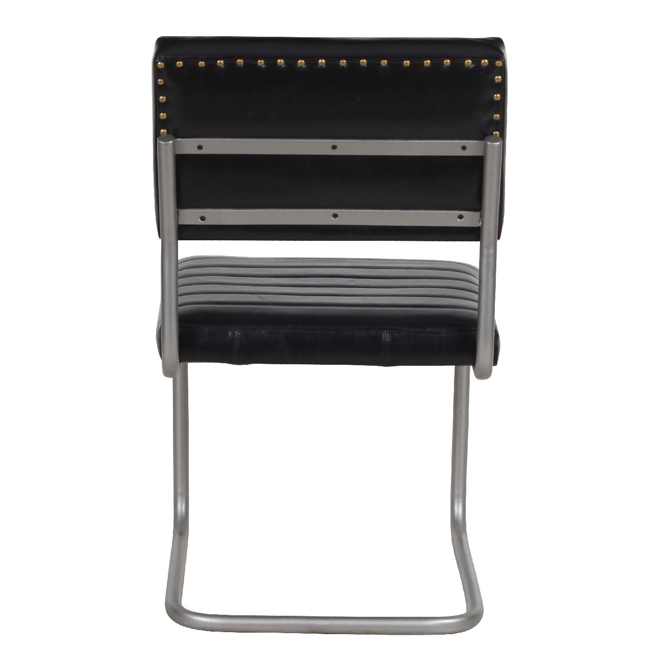 Carlos Leather and Iron Upholstered Dining Chair