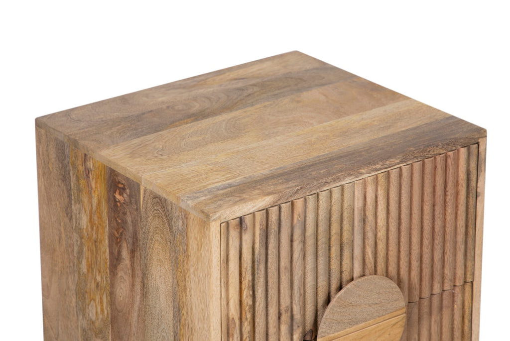 Rima Mango Wood Night Stand 2 Drawer-Natural