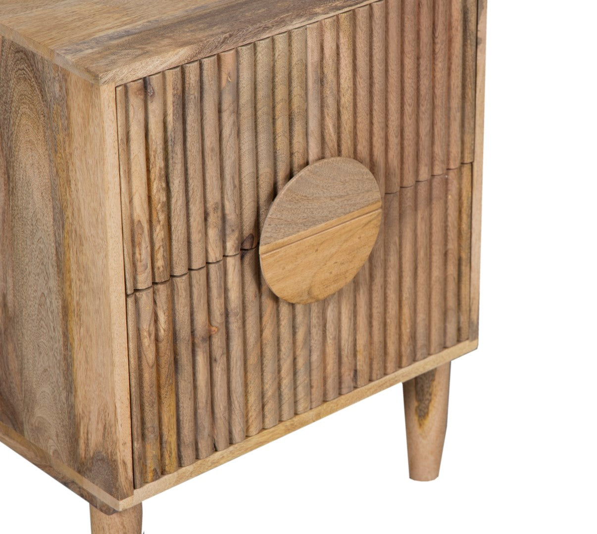 Rima Mango Wood Night Stand 2 Drawer-Natural