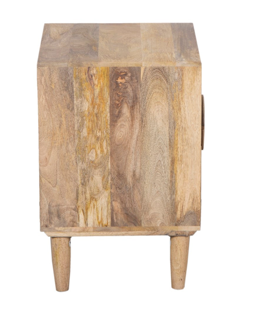 Rima Mango Wood Night Stand 2 Drawer-Natural