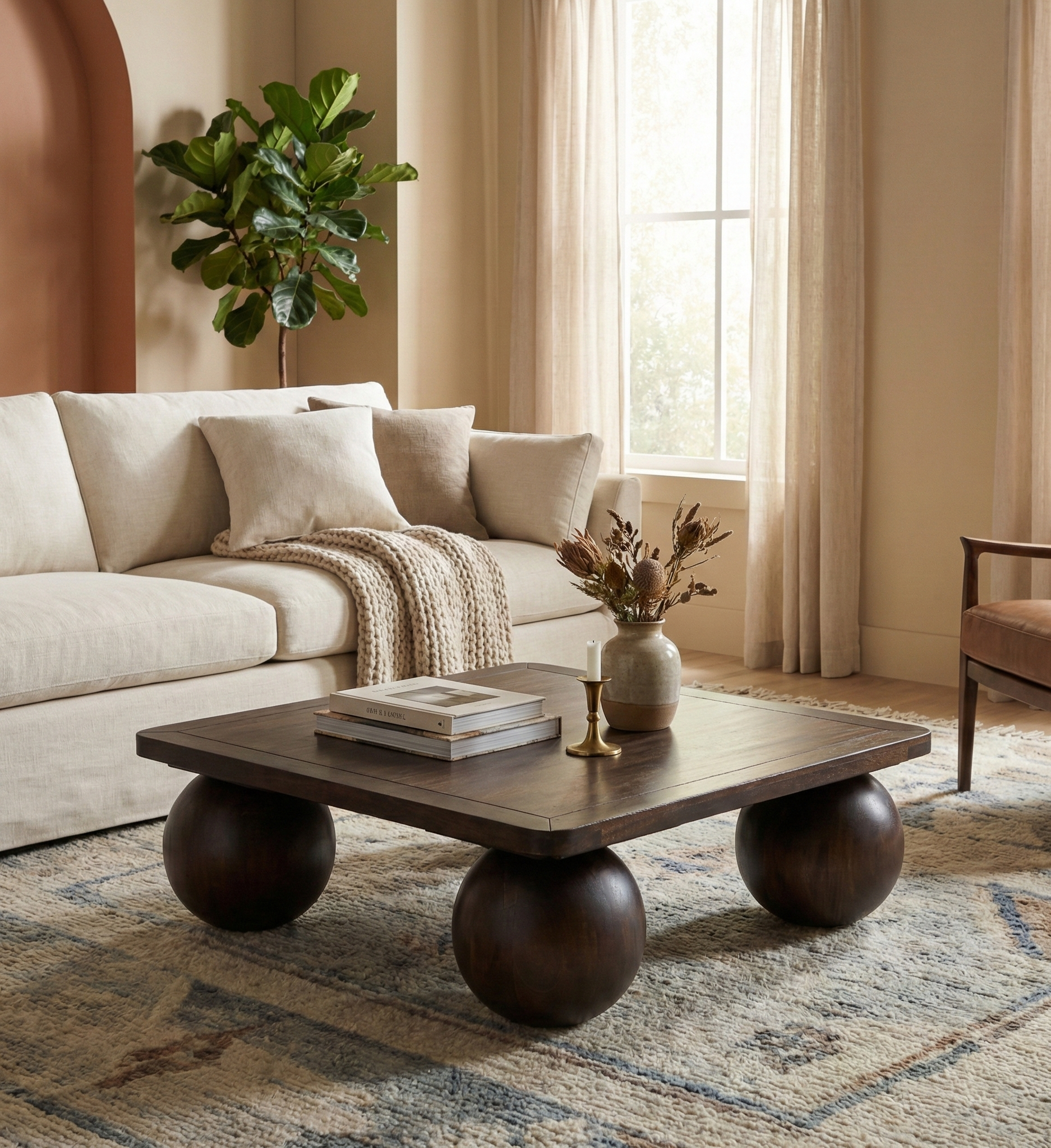 Alida Mango Wood Square Coffee Table