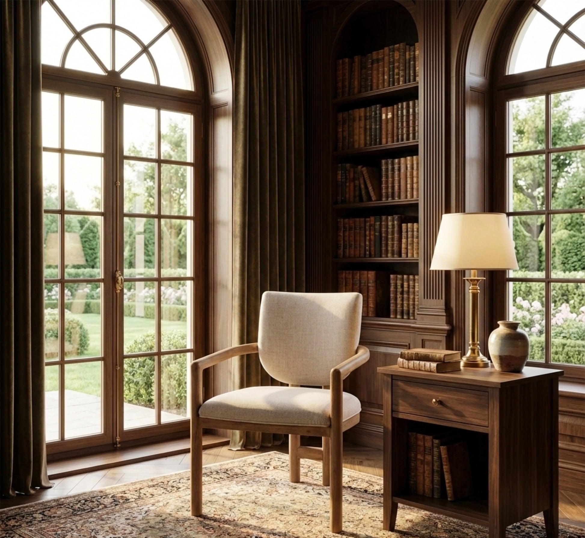 Allie Manog Wood Dining Arm Chair Upholstery