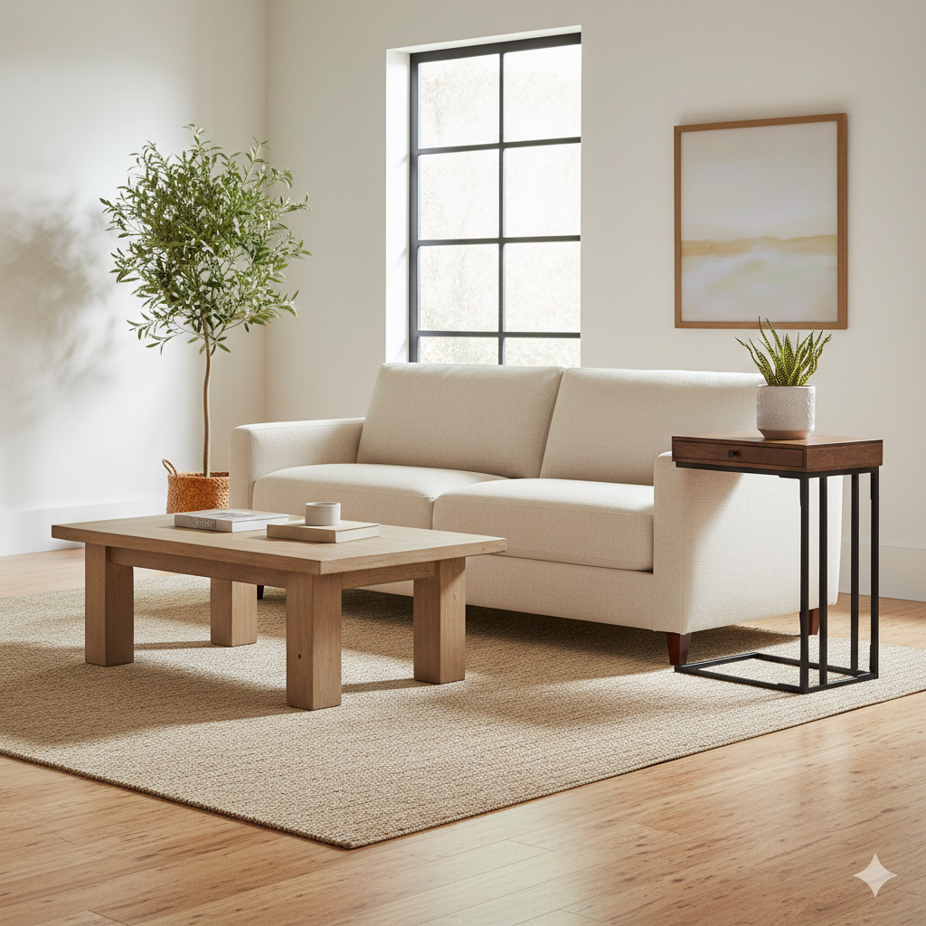 Minsak Mango Wood Metal C Table