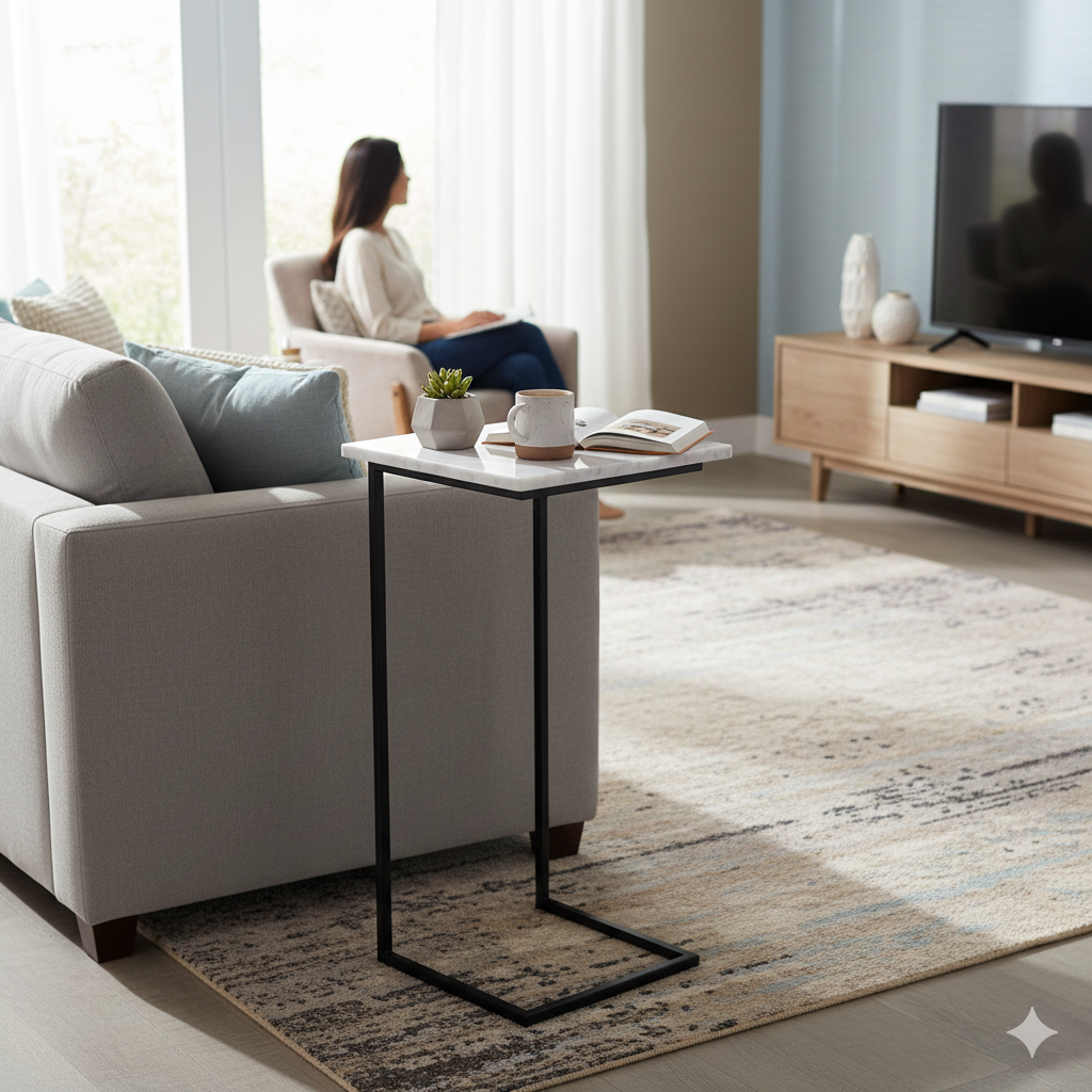 Callix Laptop Table Marble Top