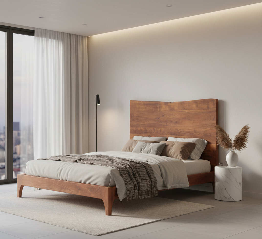 Sofia Acacia Wood Live Edge King Bed