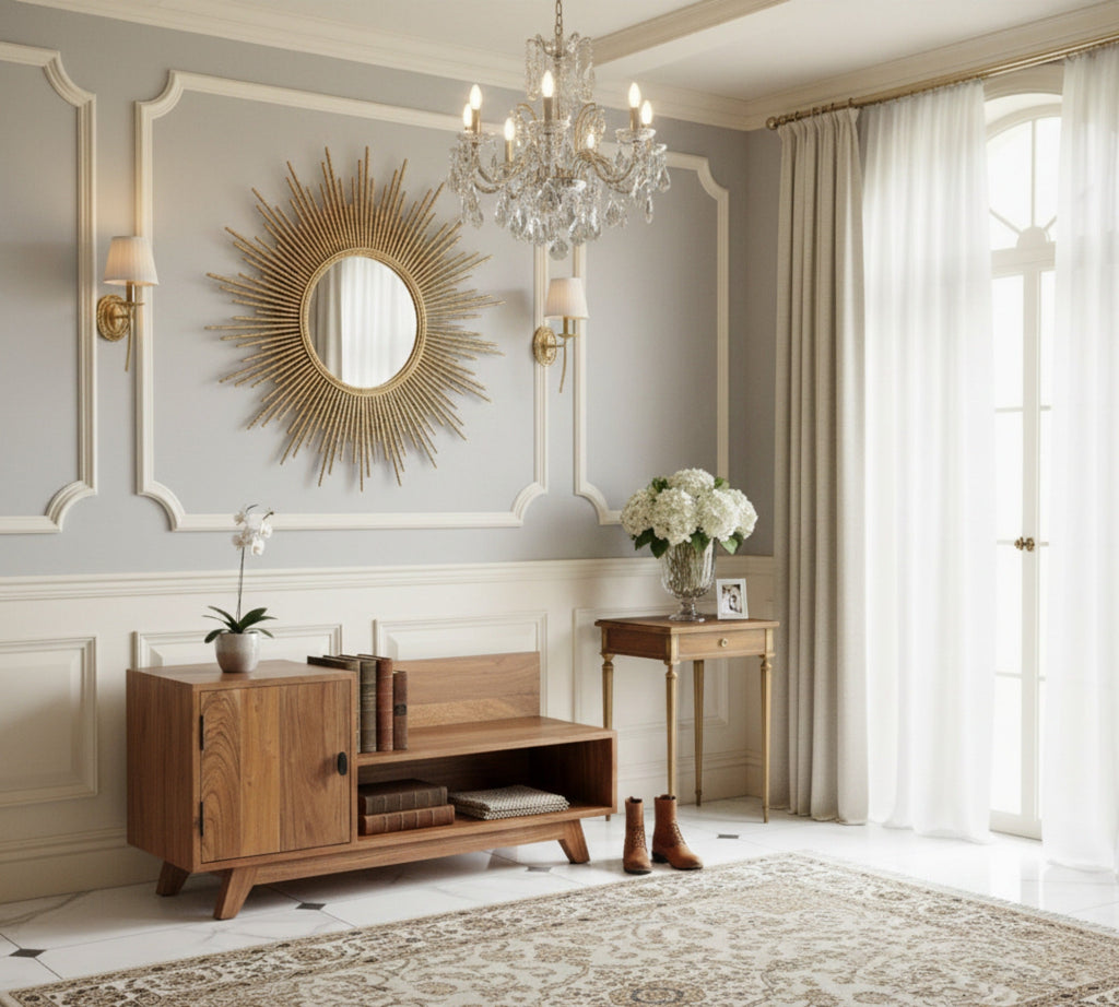 Advin Acacia Wood Entryway Bench