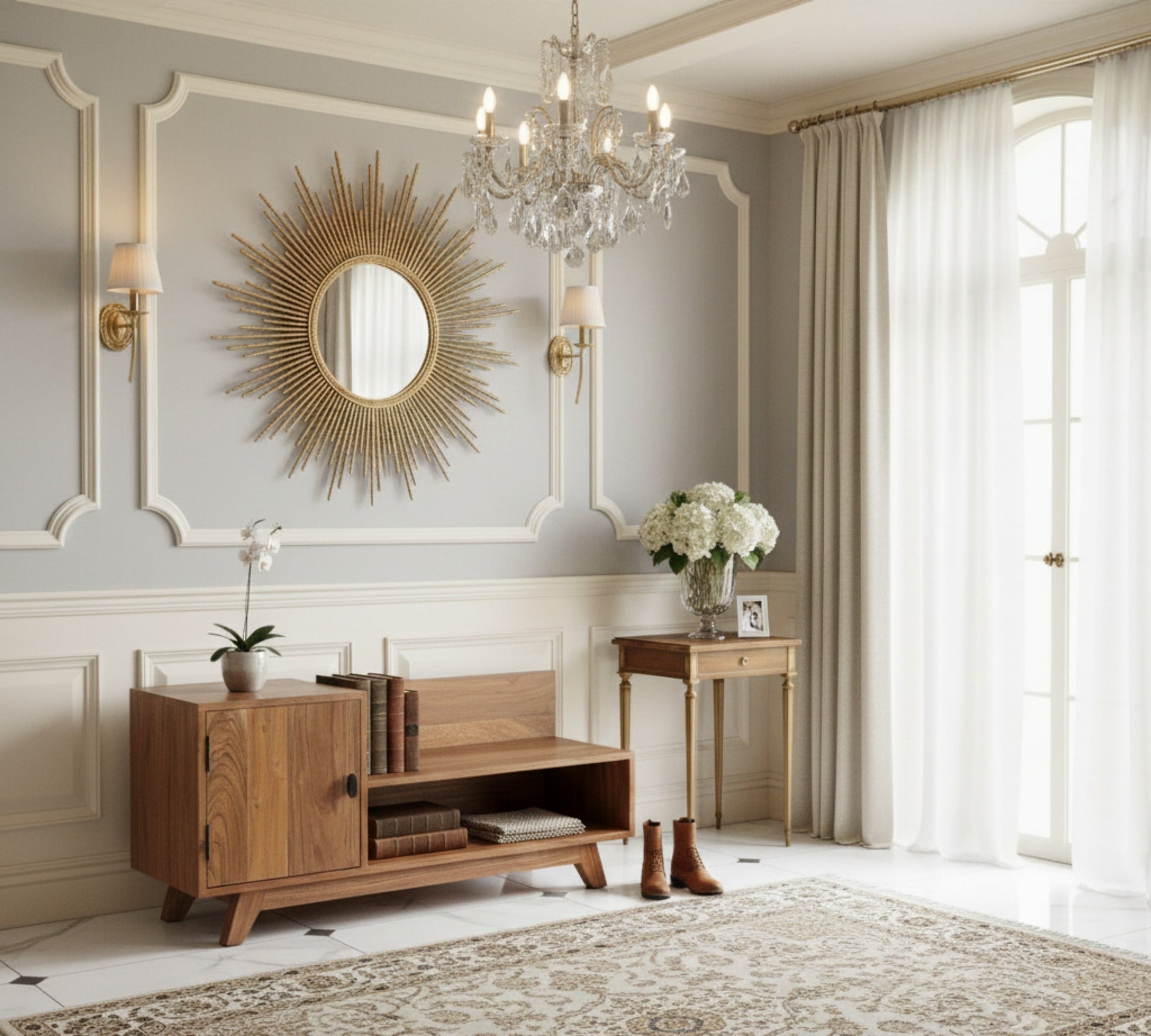 Advin Acacia Wood Entryway Bench