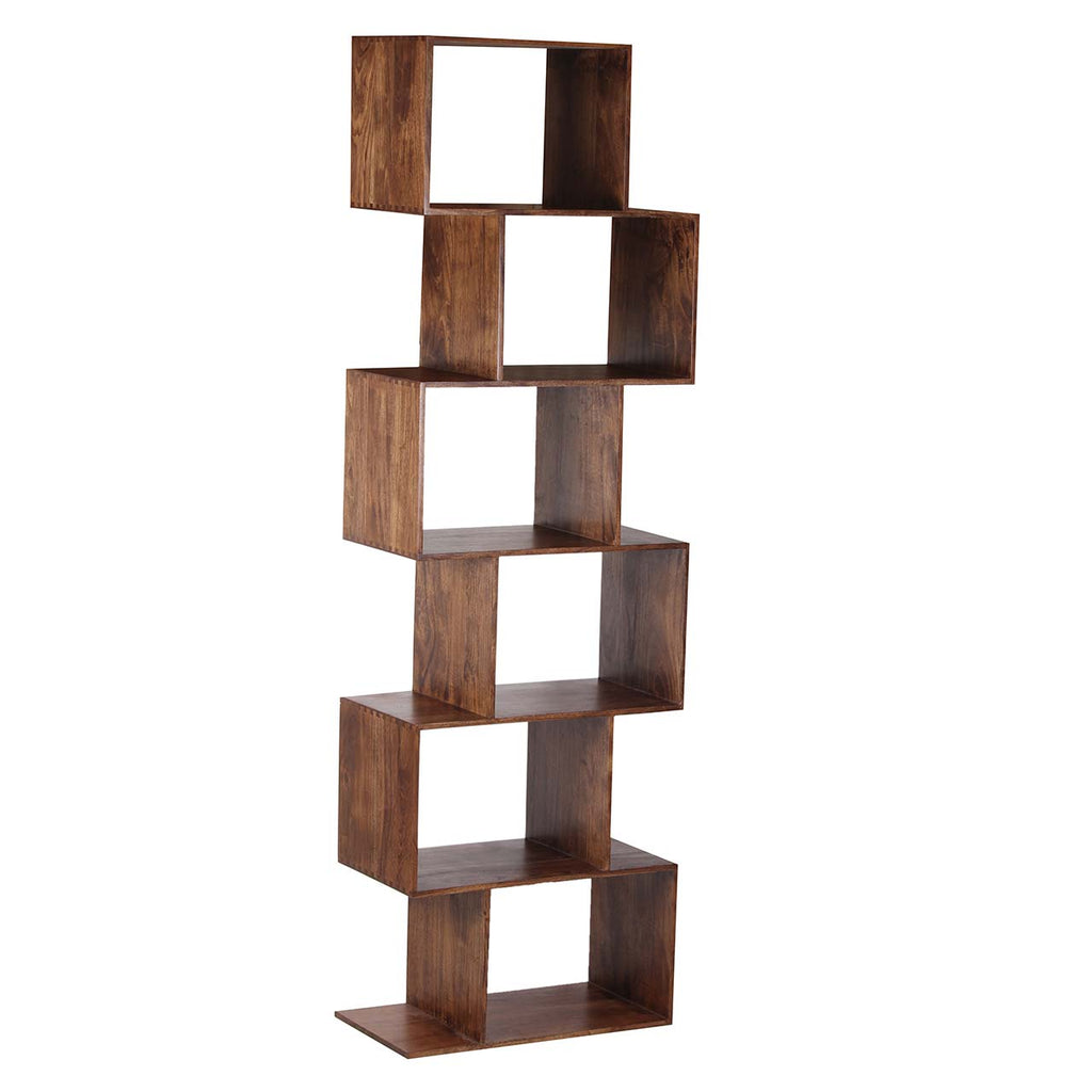 Riyad Acacia Wood 6 Compartment Bookcase