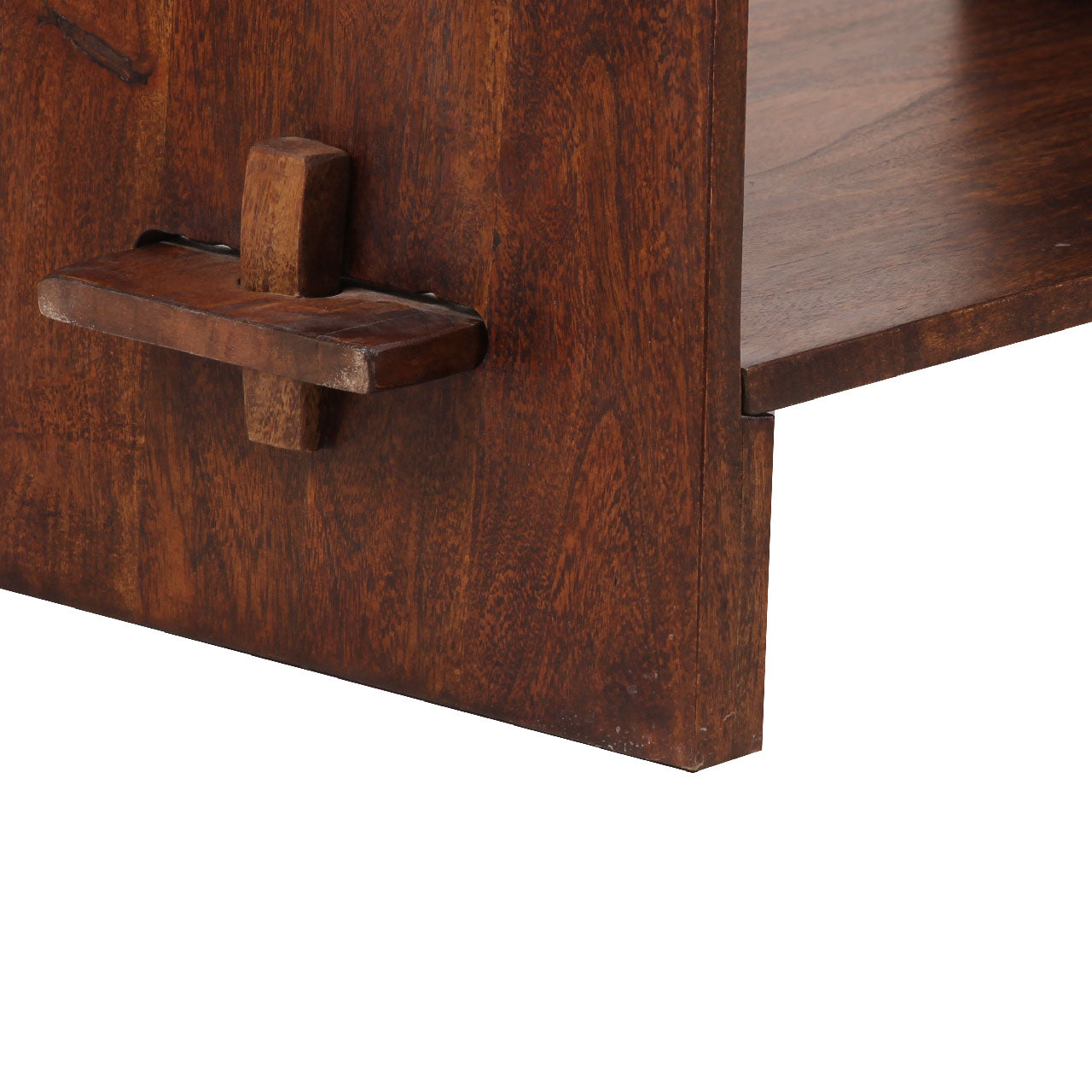 A Frame Acacia Wood 3 Tier Bookshelf