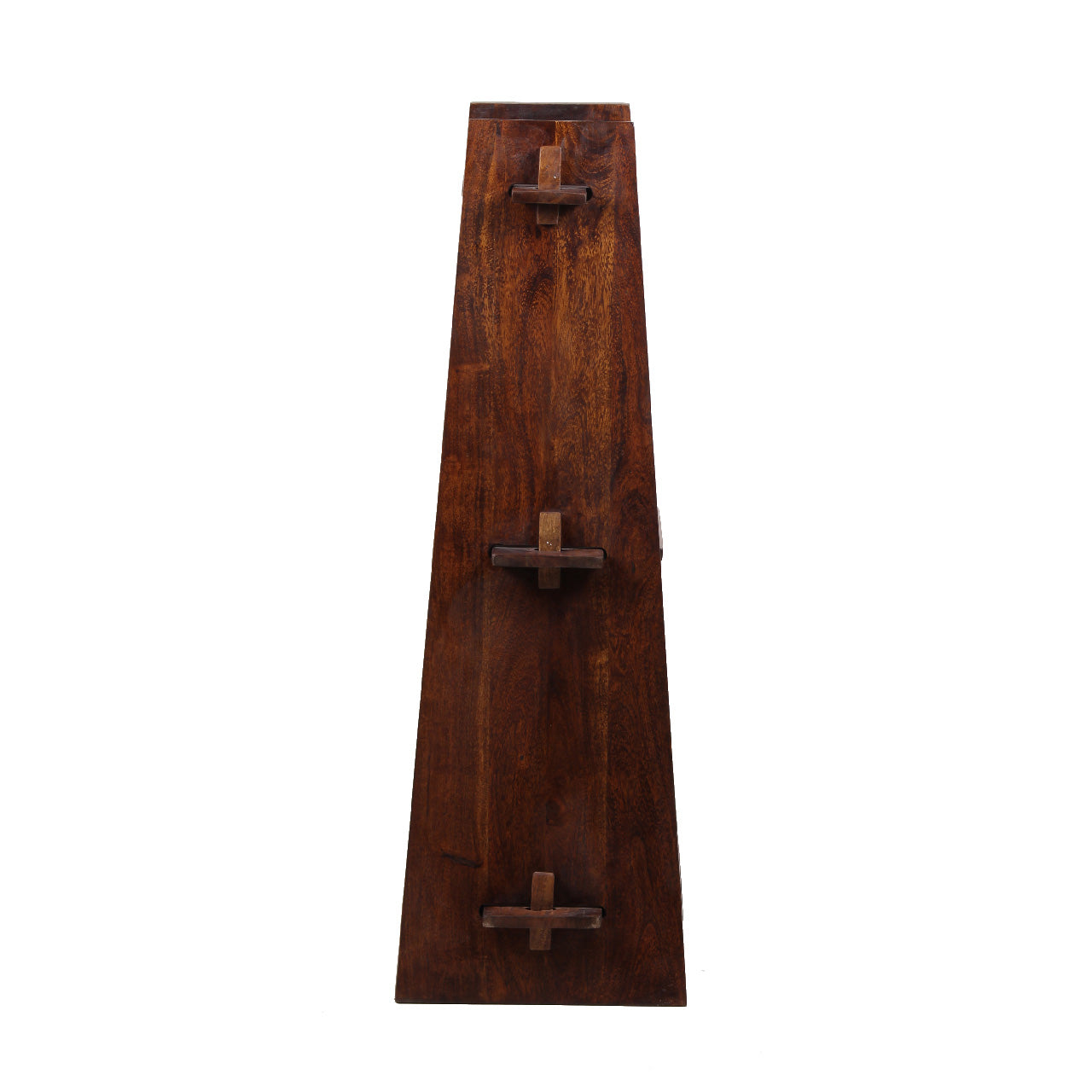 A Frame Acacia Wood 3 Tier Bookshelf