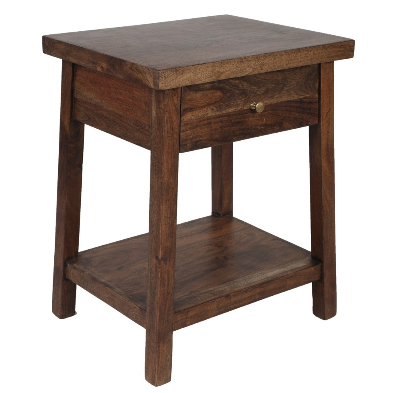 Amara Acacia Wood Side Table with Drawer