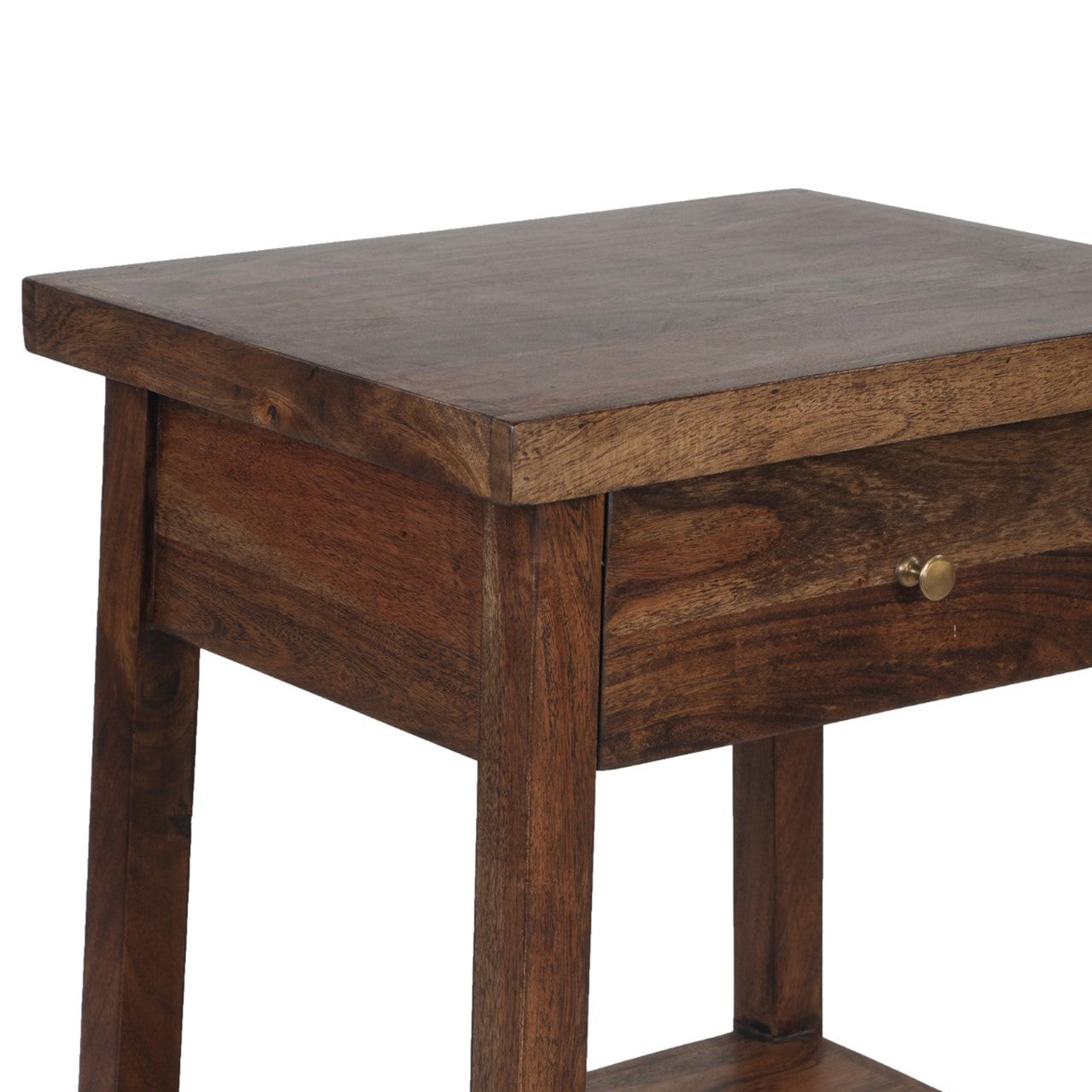 Amara Acacia Wood Side Table with Drawer