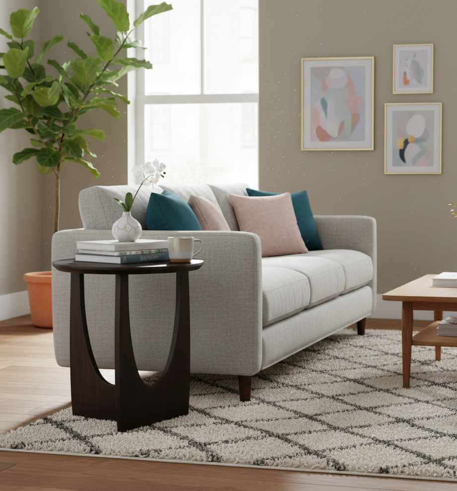 Abstract Mango Round Side Table