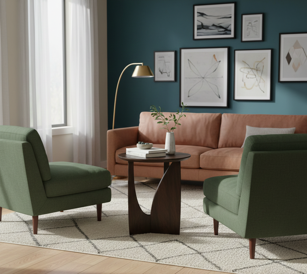 Abstract Mango Round Side Table
