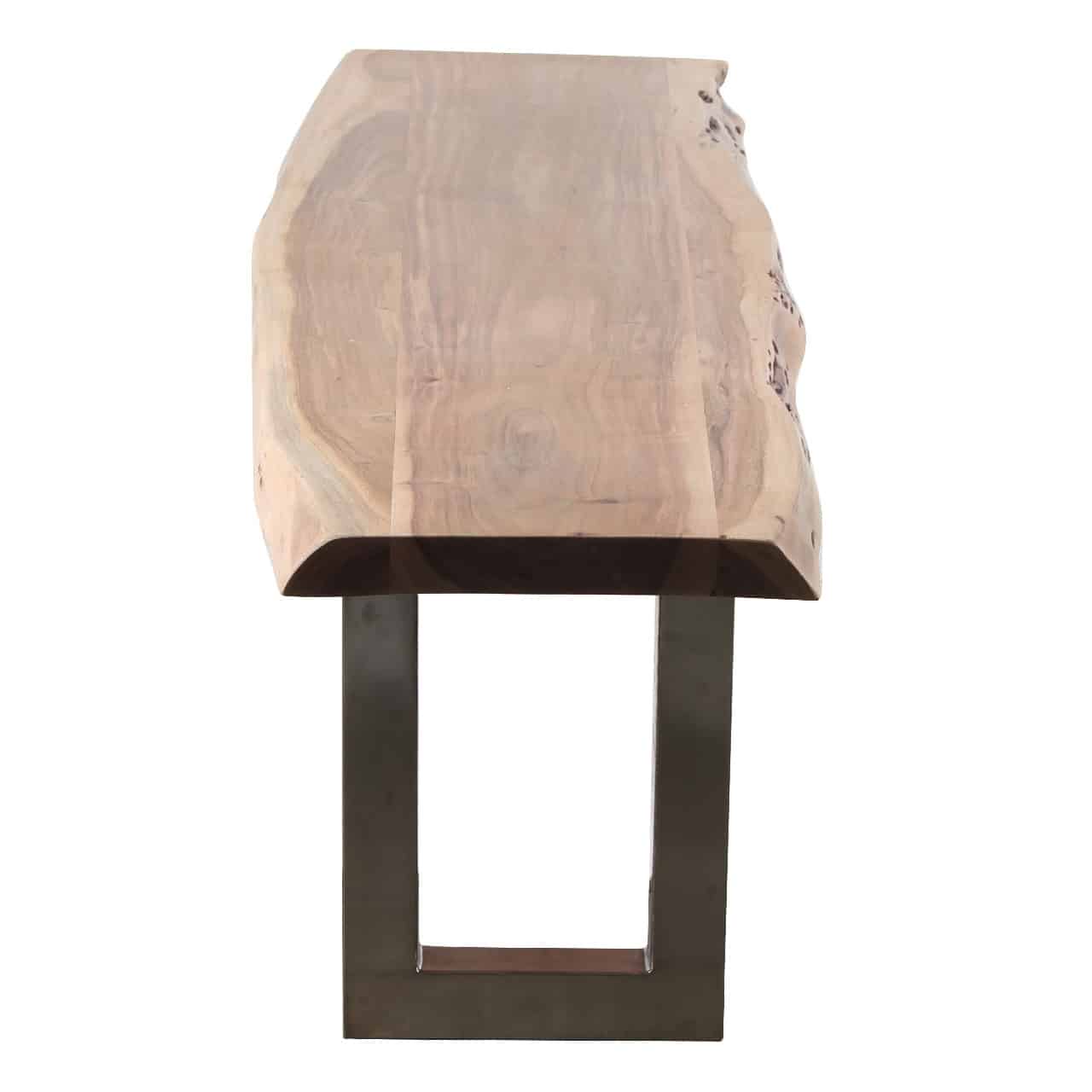 Arizona Acacia Wood Live Edge Metal Legs Bench–Natural