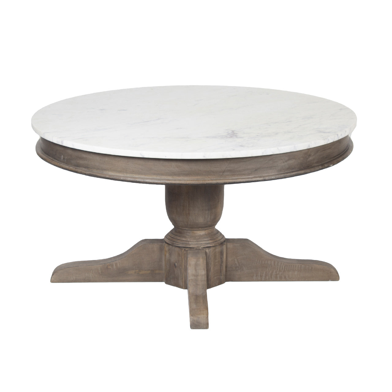 Adelaide Mango Round Coffee Table With Marble Top