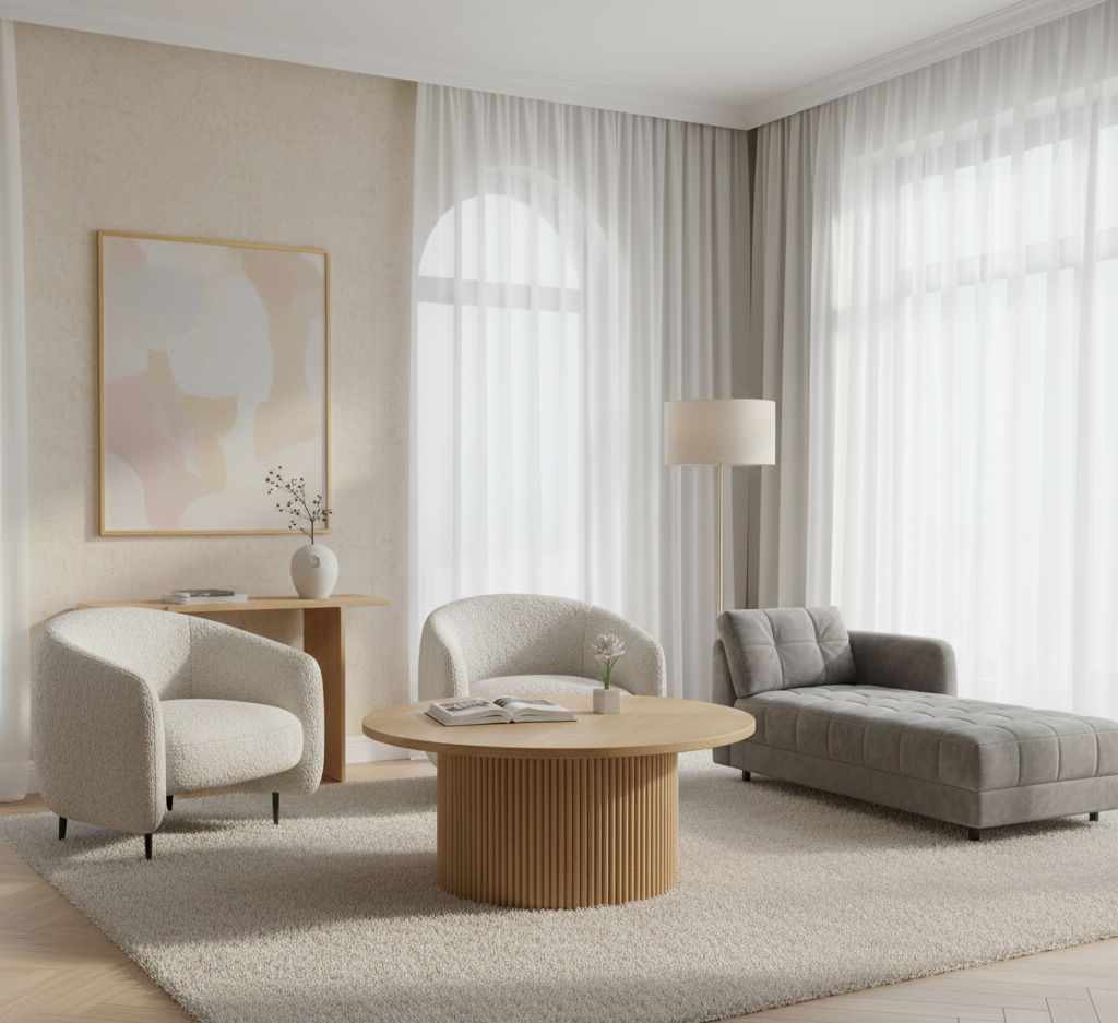 Ajax Mango Wood Round Coffee Table