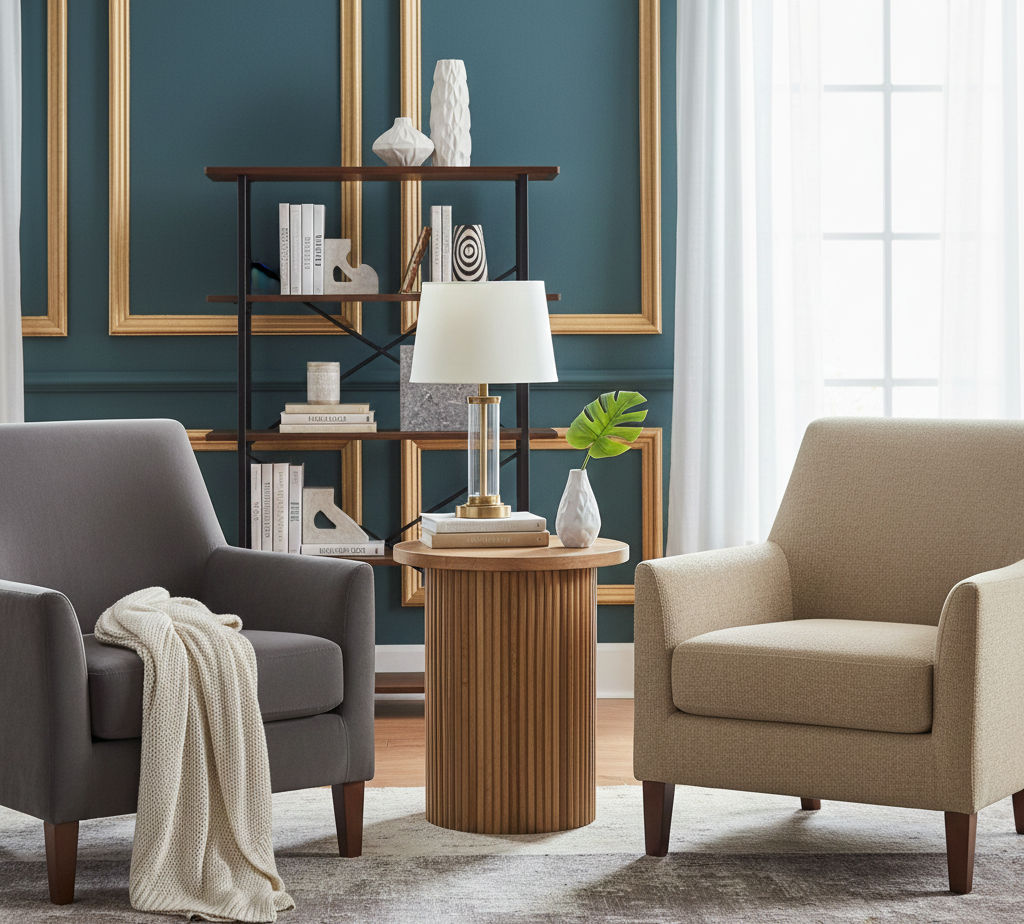 Ajax Mango Wood Round Side Table