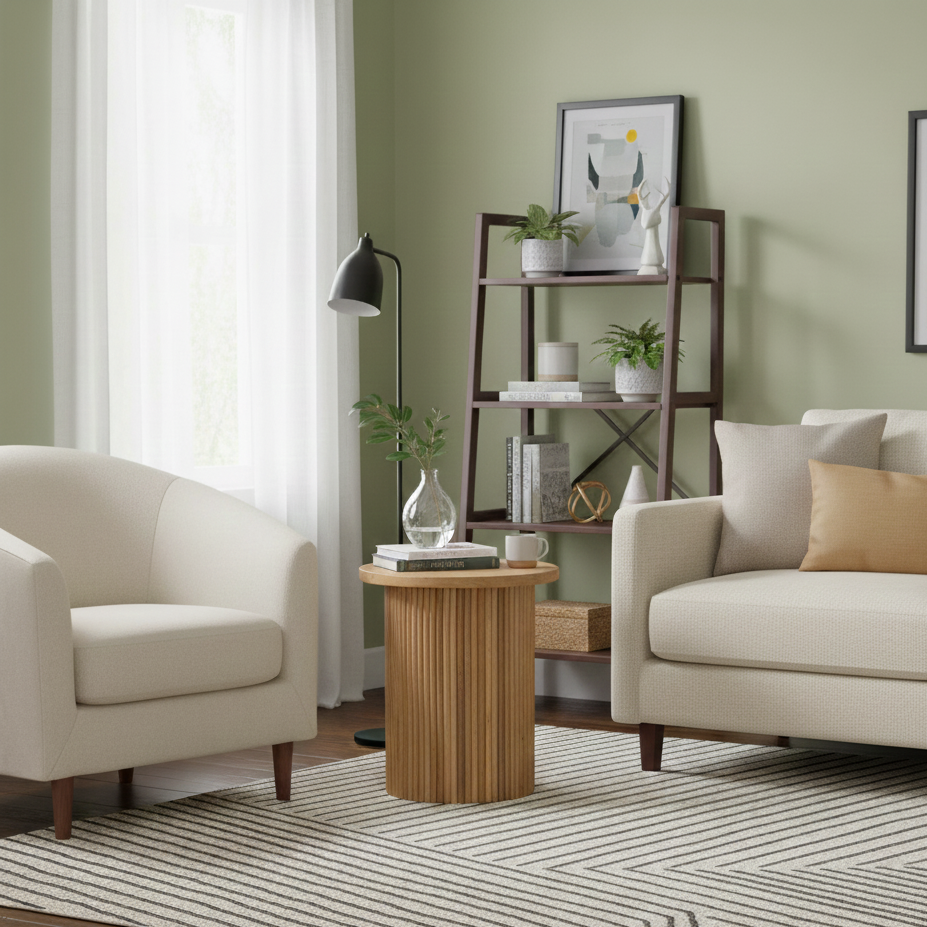 Ajax Mango Wood Round Side Table