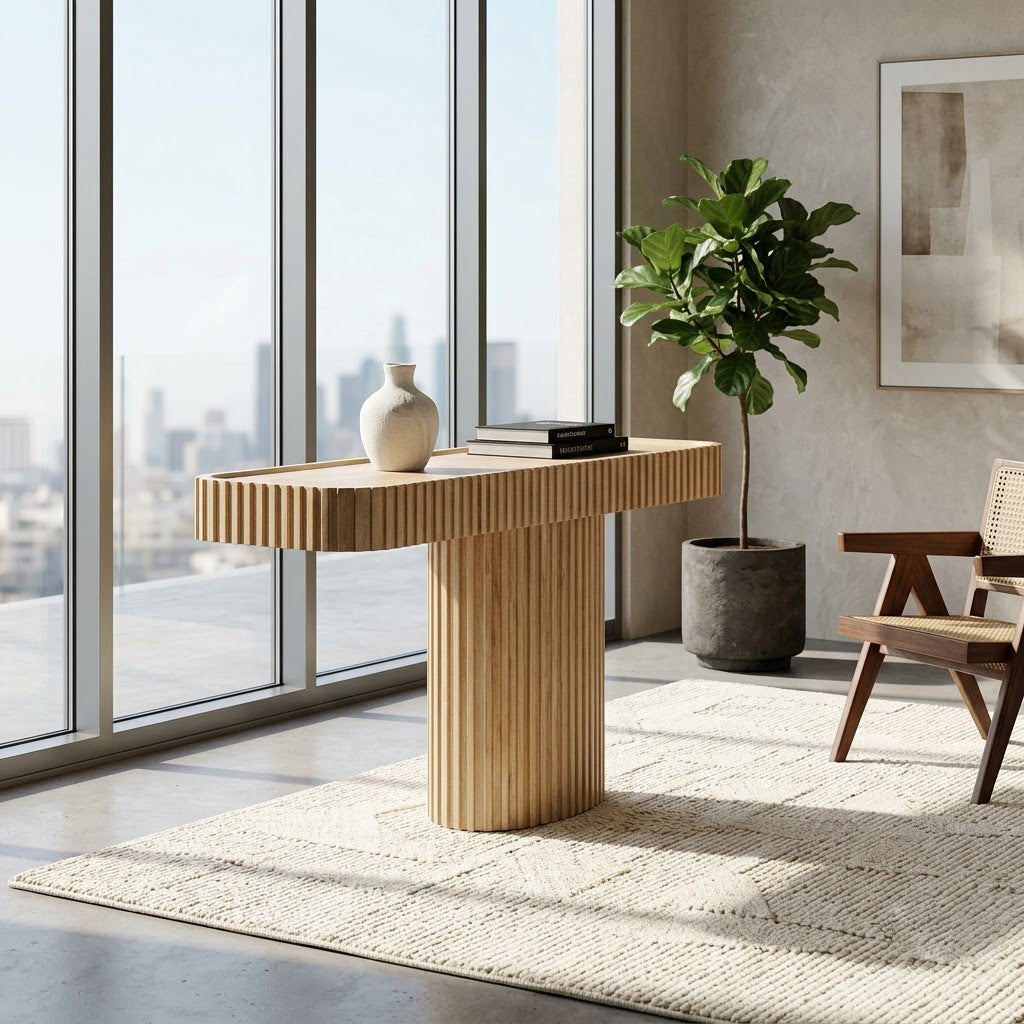 Ajman Mango Wood Console Table - Natural