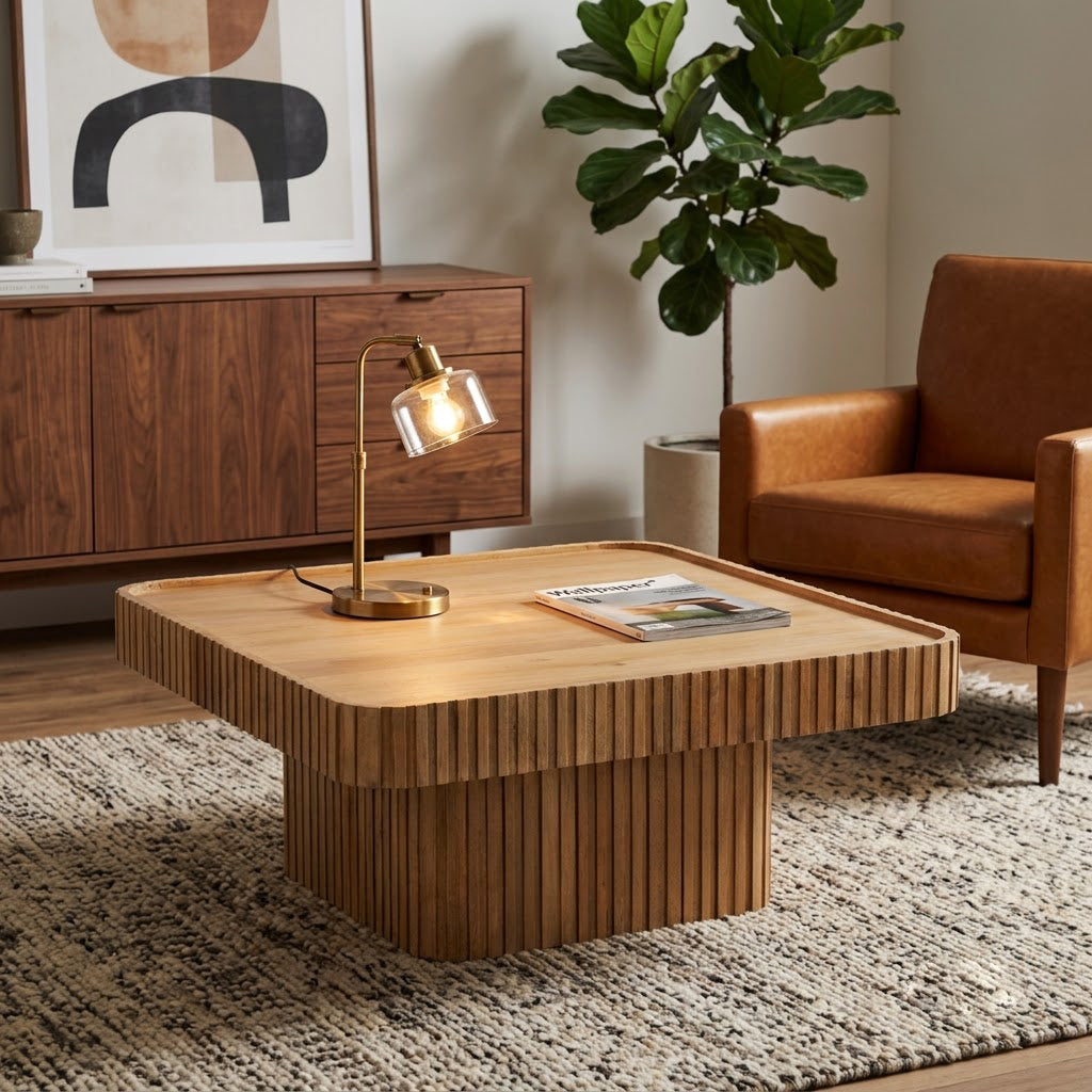 Ajman Mango Wood Square Coffee Table - Natural