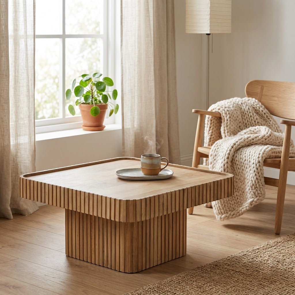 Ajman Mango Wood Square Coffee Table - Natural
