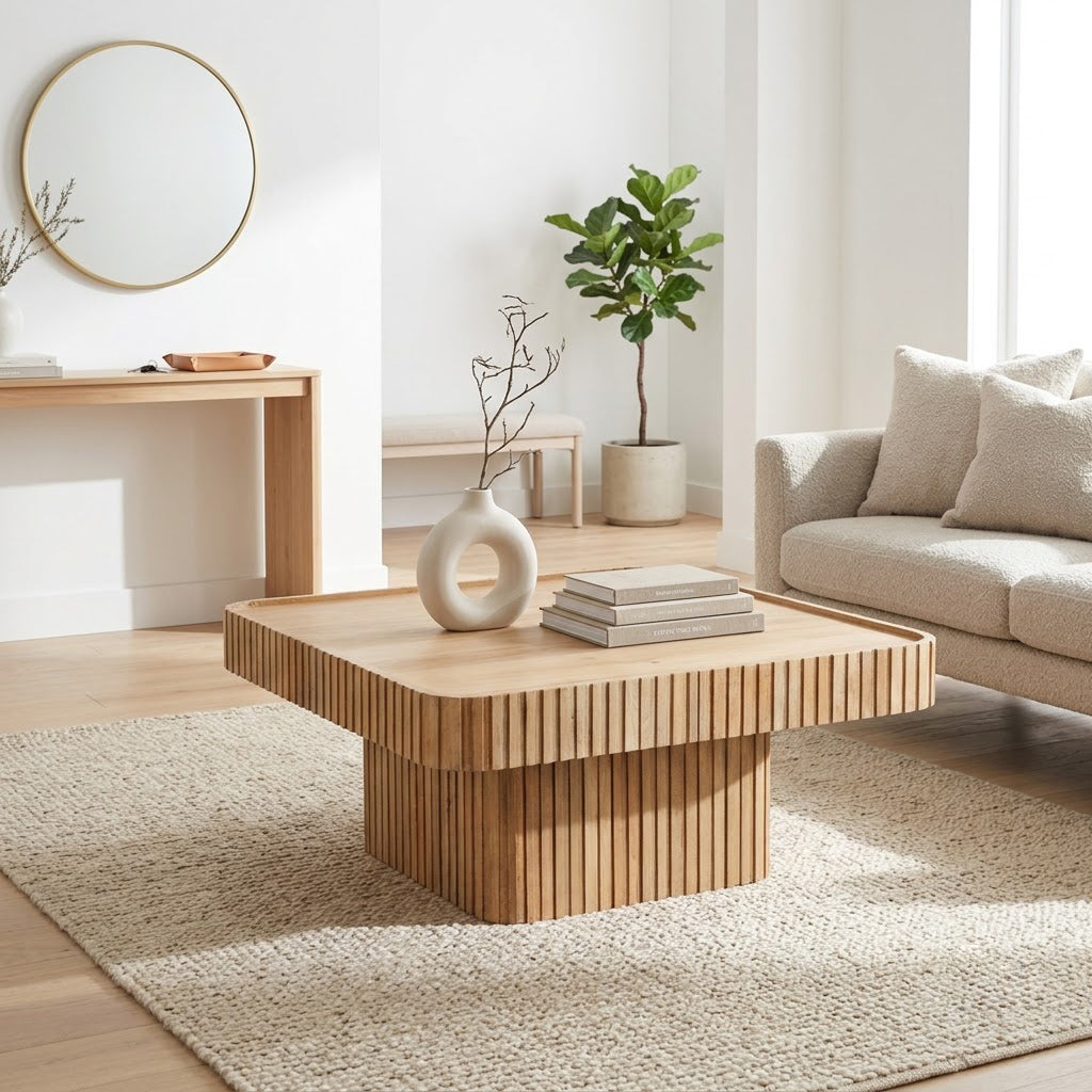 Ajman Mango Wood Square Coffee Table - Natural