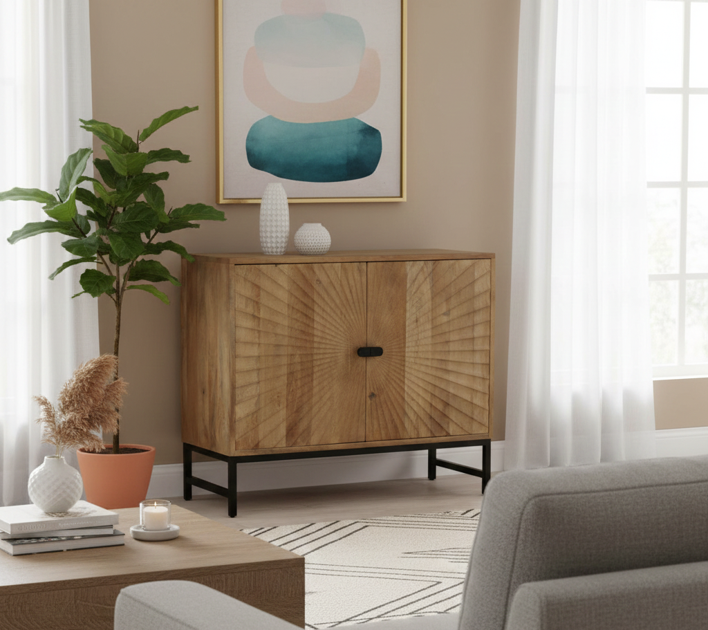Alden Mango Wood 2 Door Cabinet