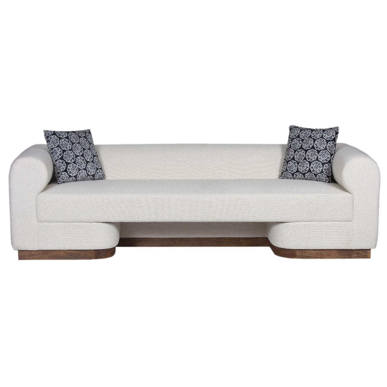 Aleesos Mango Wood Fabric Modern Sofa