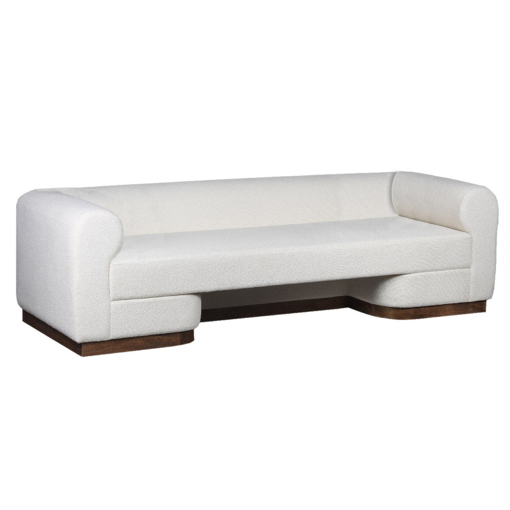 Aleesos Mango Wood Fabric Modern Sofa