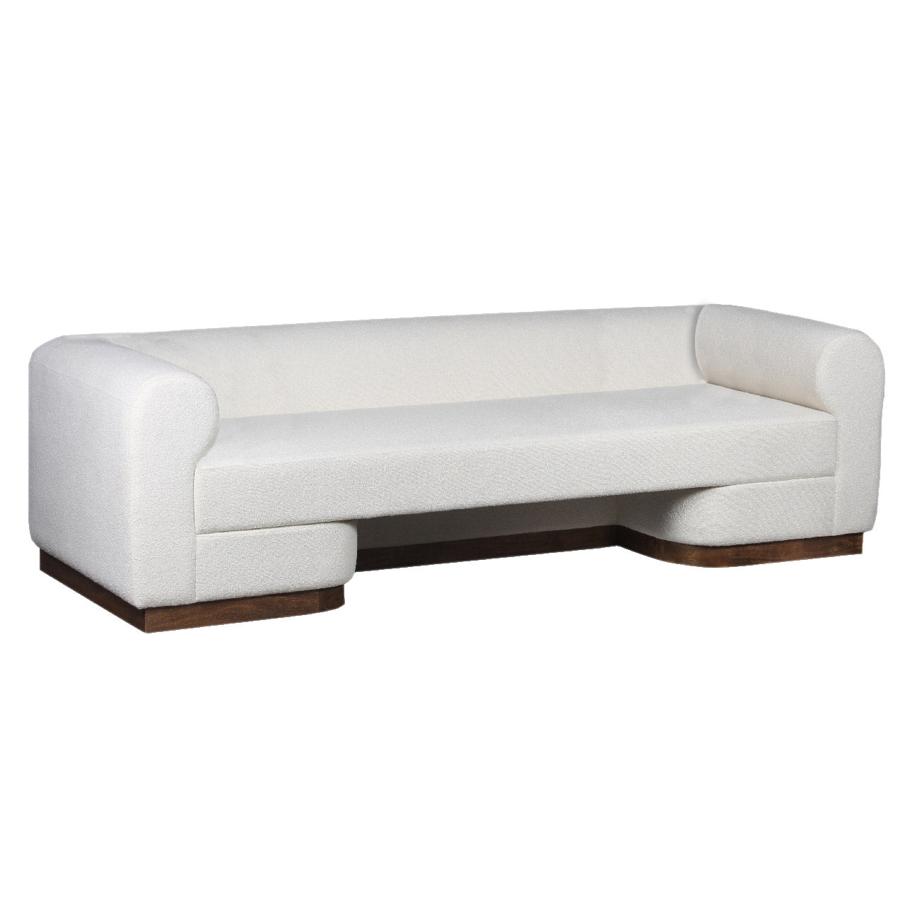 Aleesos Mango Wood Fabric Modern Sofa