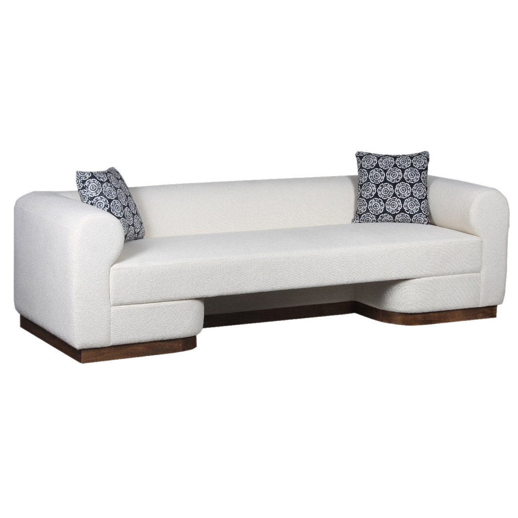 Aleesos Mango Wood Fabric Modern Sofa