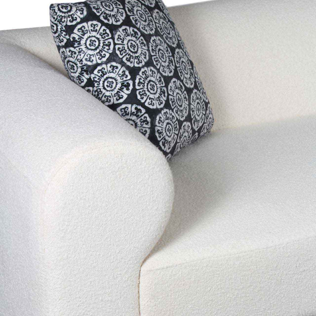 Aleesos Mango Wood Fabric Modern Sofa