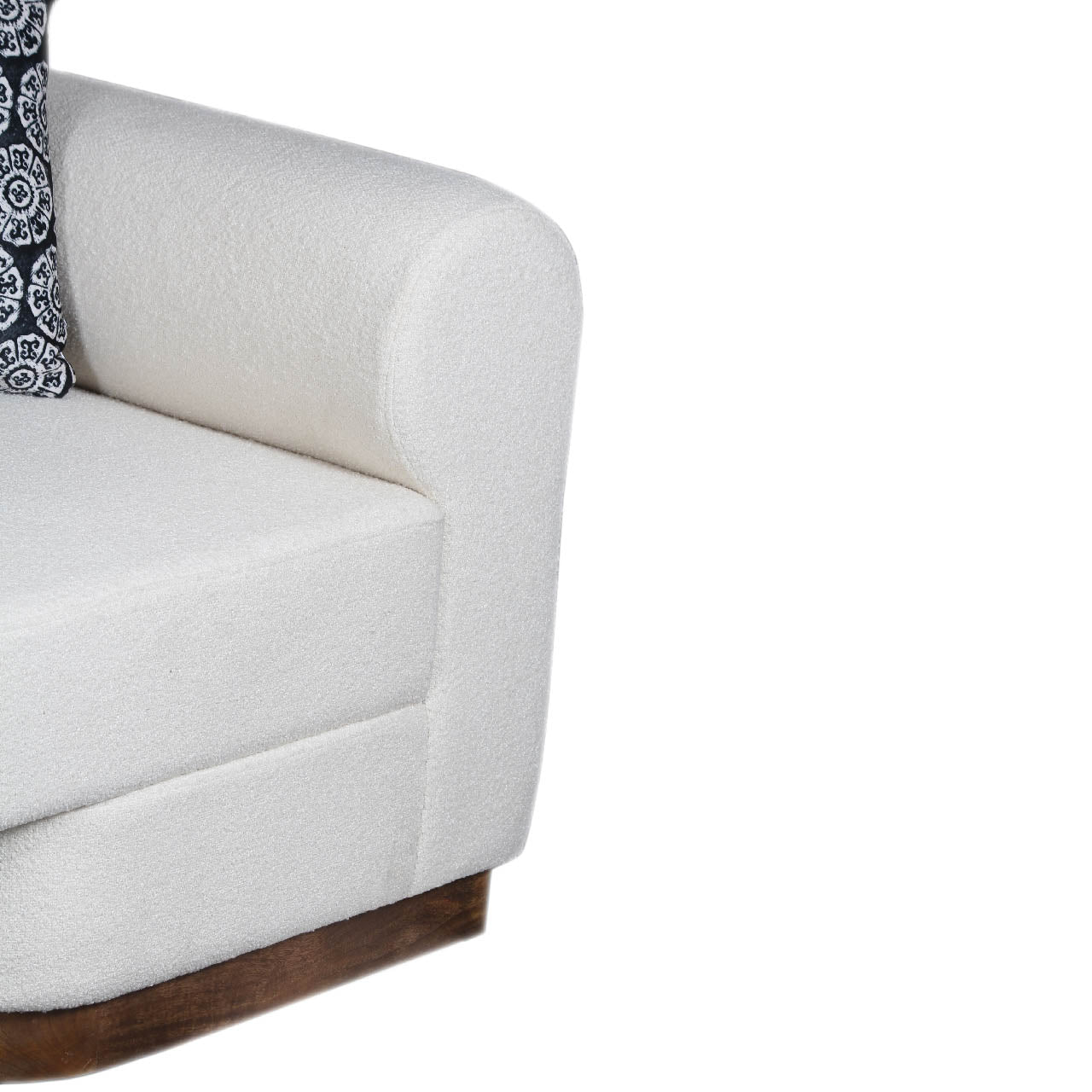Aleesos Mango Wood Fabric Modern Sofa