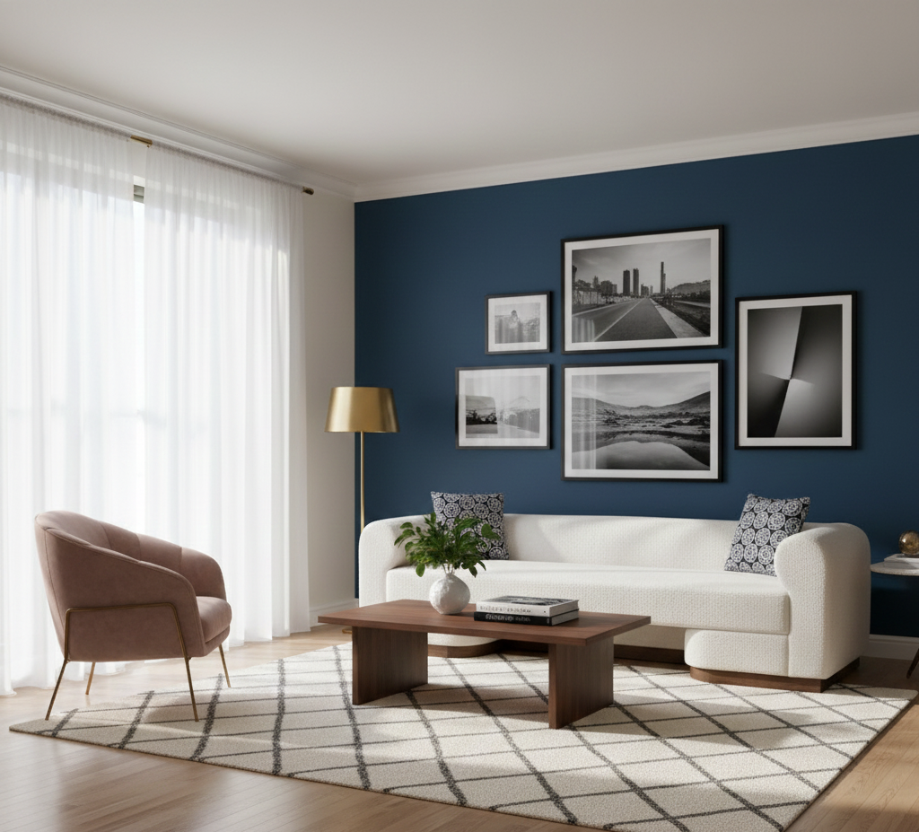 Aleesos Mango Wood Fabric Modern Sofa