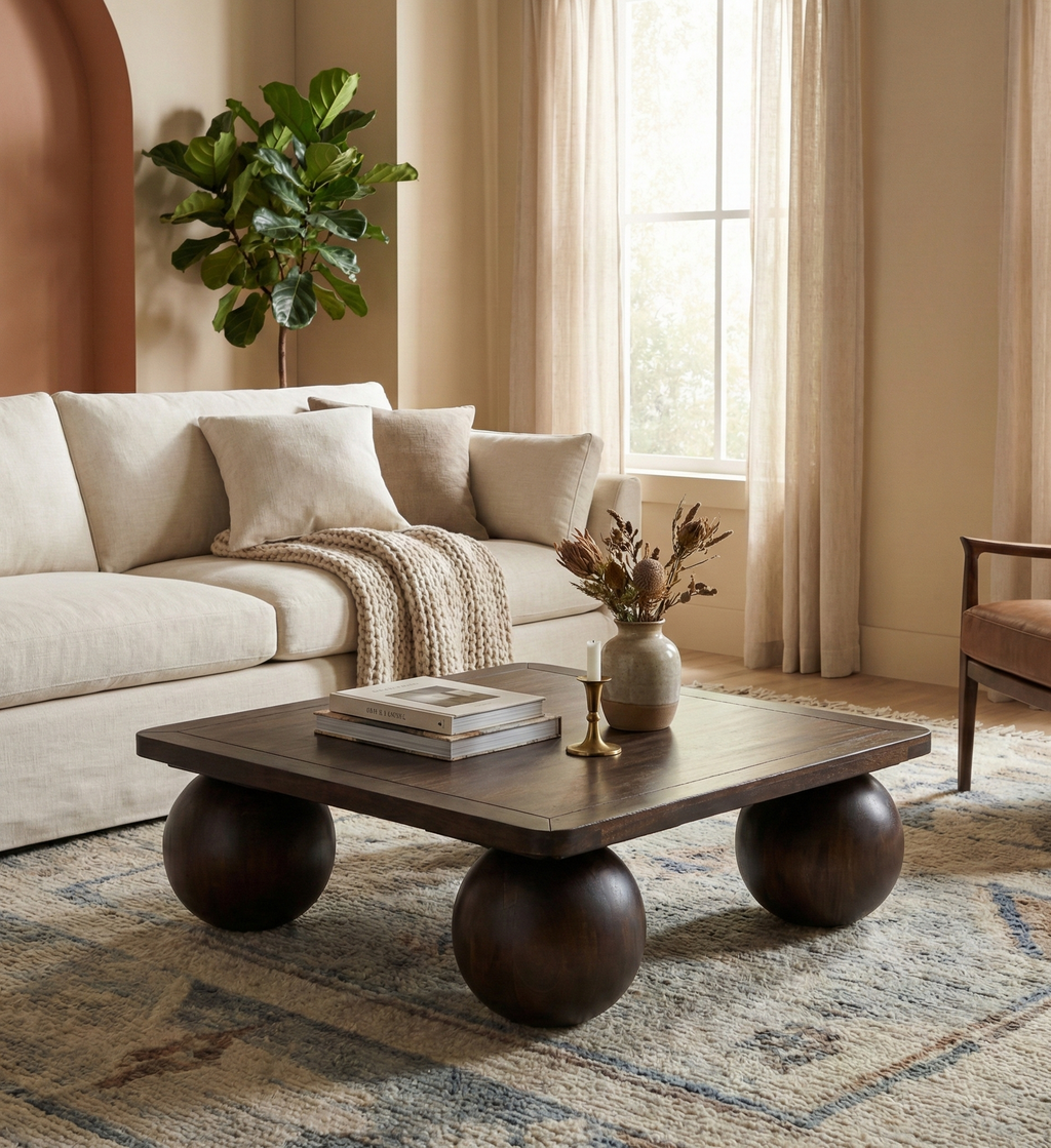 Alida Mango Wood Square Coffee Table