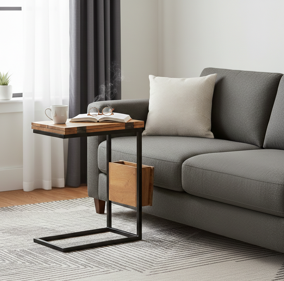 Allen Mango Wood Metal C Table