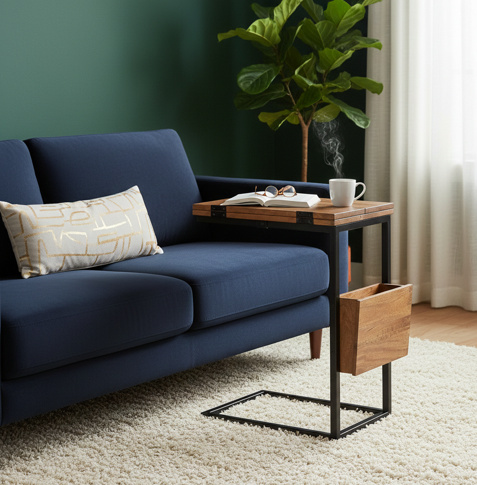 Allen Mango Wood Metal C Table