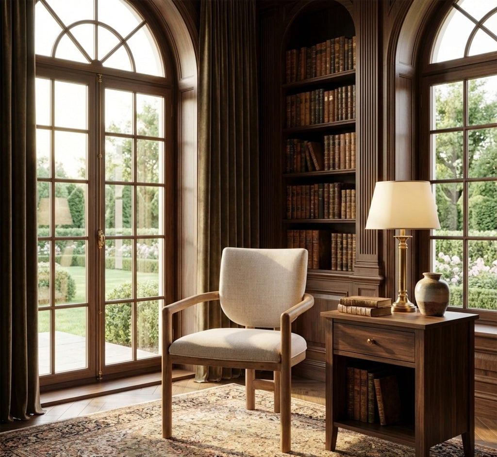 Allie Mango Wood Dining Arm Chair Upholstery