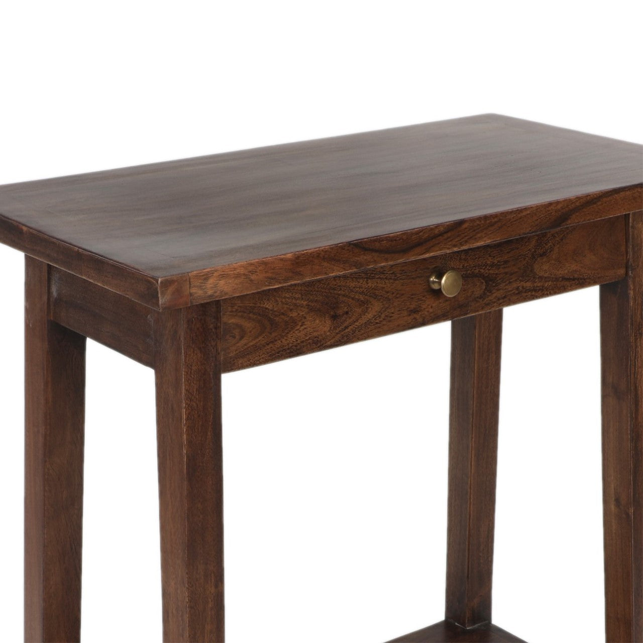 Amara Acacia Wood Side Table Tall with Drawer