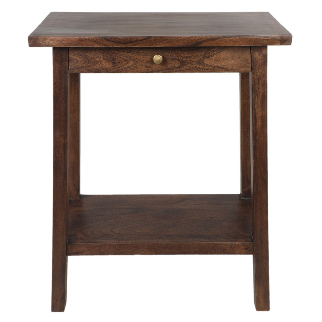 Amara Acacia Wood Side Table Tall with Drawer