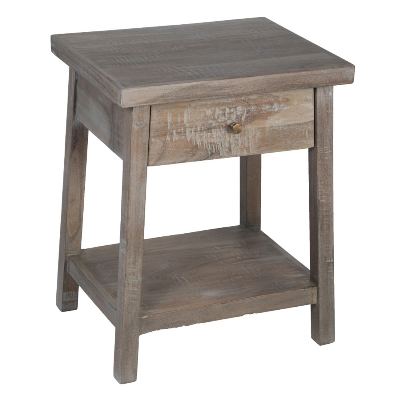 Amara Acacia Wood Side Table with Drawer