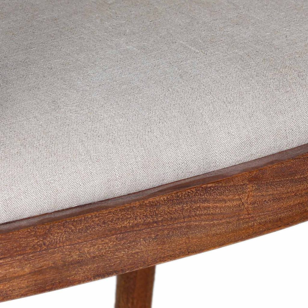 Anbu Acacia Wood Dining Armchair - Washed Walnut / Grey
