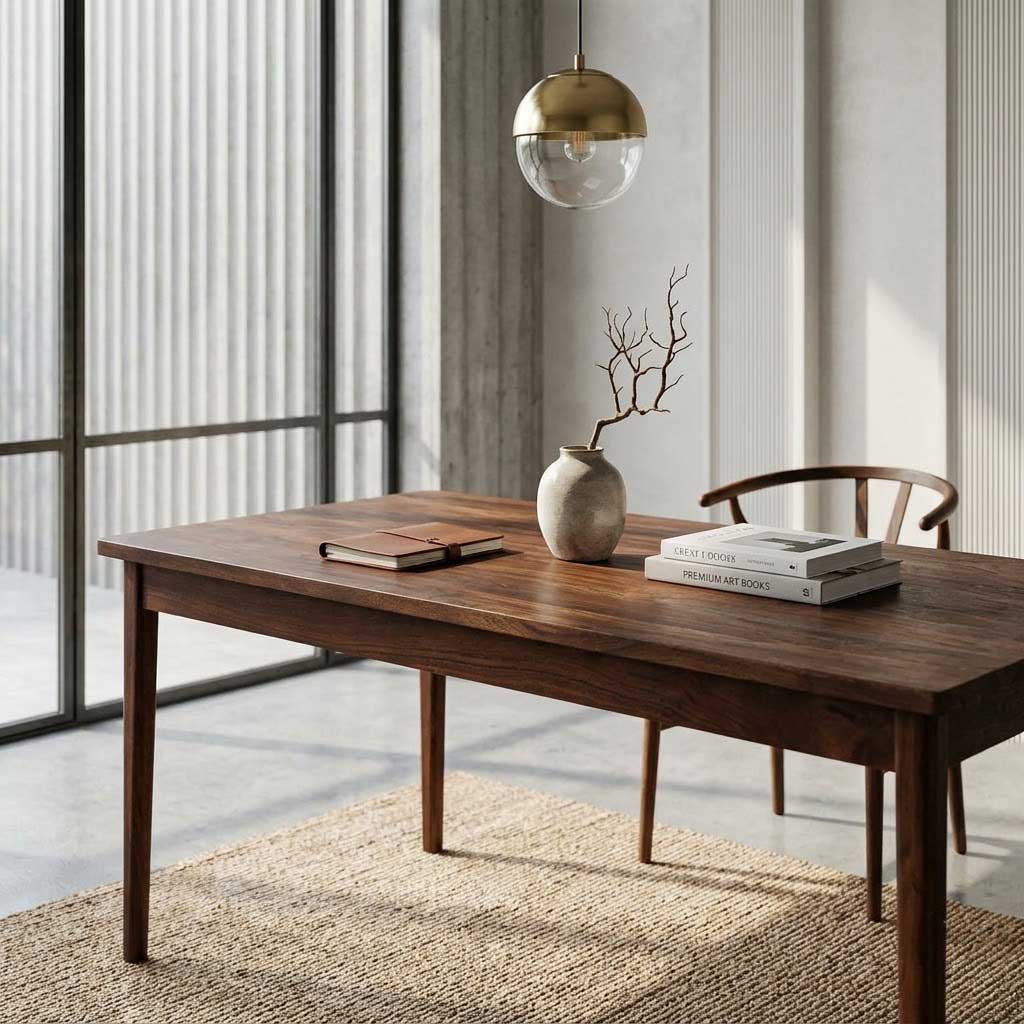 Anbu Acacia Dining Table Walnut Small